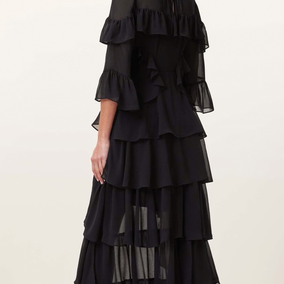 All Saints Nat Ruffled High Low Maxi Dress - Picture 3 of 3